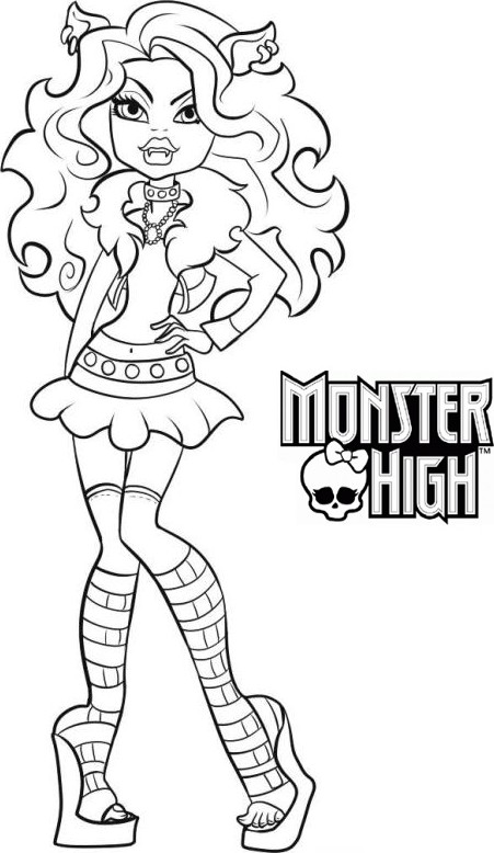 coloriage monster high clawdeen wolf